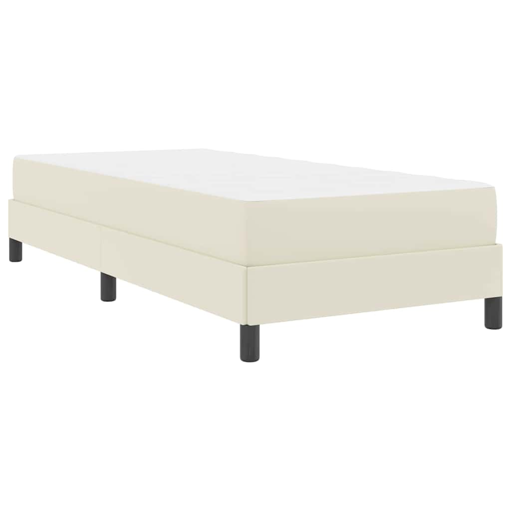 vidaXL Σκελετός Κρεβατιού με στρώμα Κρεμ 90 x 190 cm ύφασμα