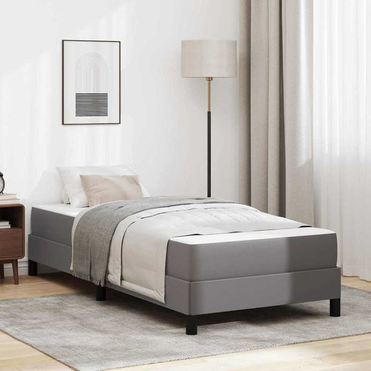 vidaXL Σκελετός Κρεβατιού με στρώμα Γκρι 90 x 200 cm ύφασμα
