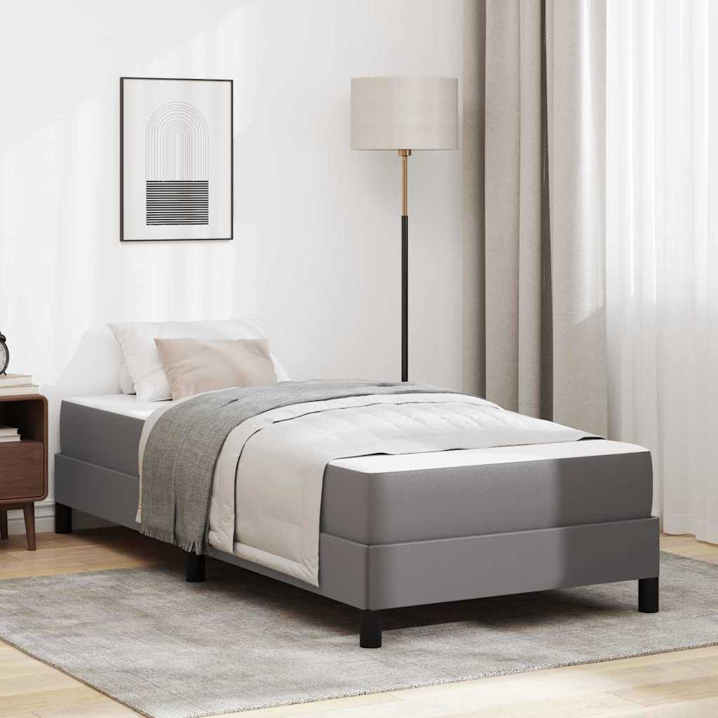 vidaXL Σκελετός Κρεβατιού με στρώμα Γκρι 100 x 200 cm ύφασμα