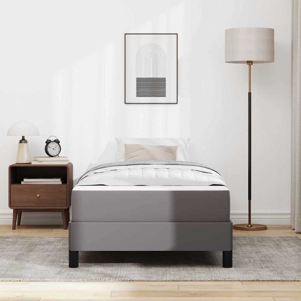 vidaXL Σκελετός Κρεβατιού με στρώμα Γκρι 100 x 200 cm ύφασμα
