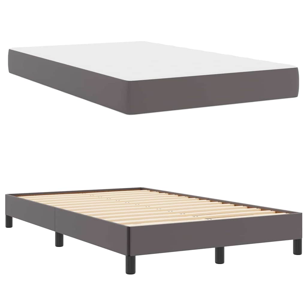 vidaXL Σκελετός Κρεβατιού με στρώμα Γκρι 120 x 200 cm ύφασμα