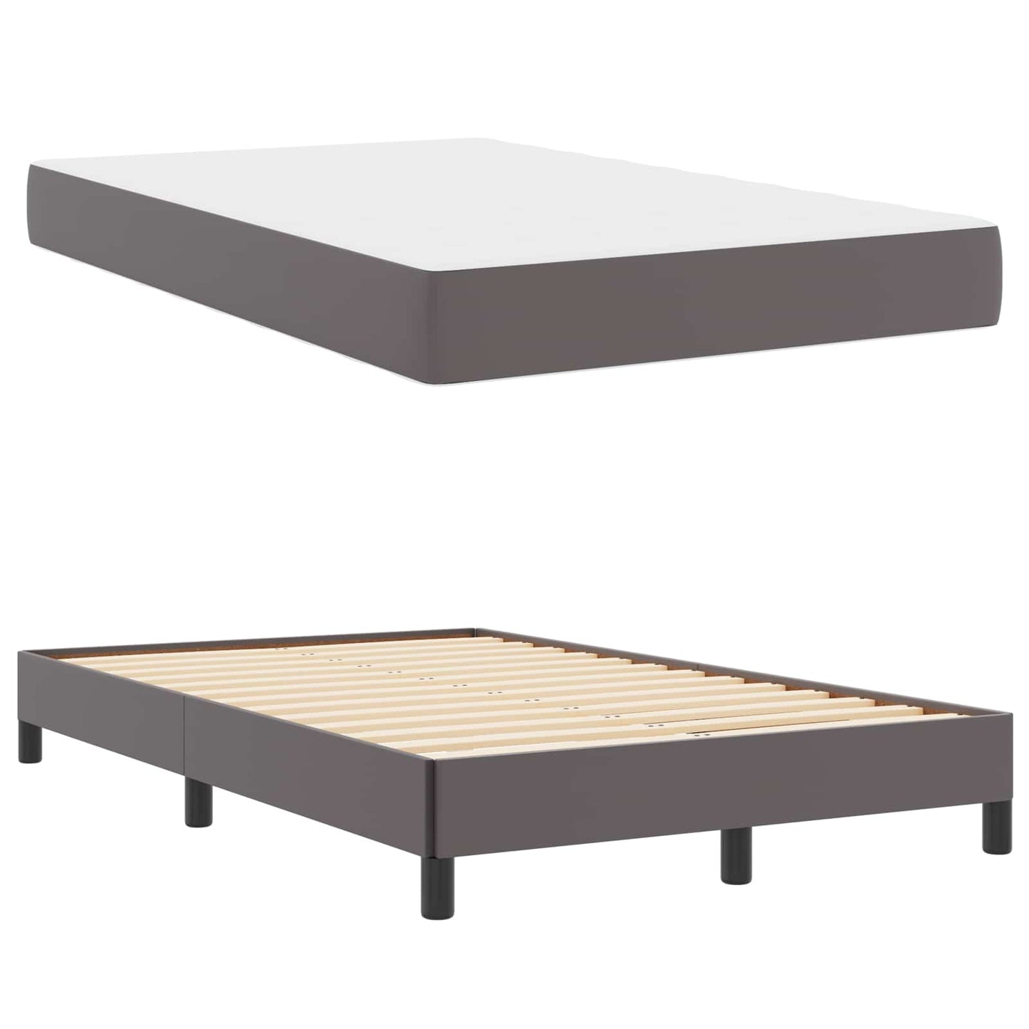 vidaXL Σκελετός Κρεβατιού με στρώμα Γκρι 120 x 200 cm ύφασμα