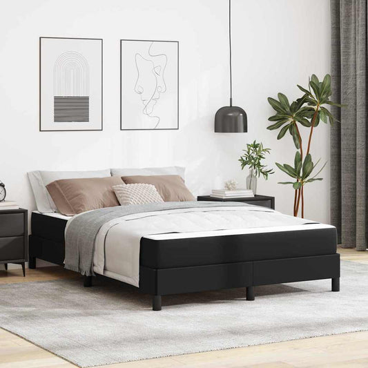vidaXL Σκελετός Κρεβατιού με στρώμα Μαύρο 140 x 190 cm ύφασμα