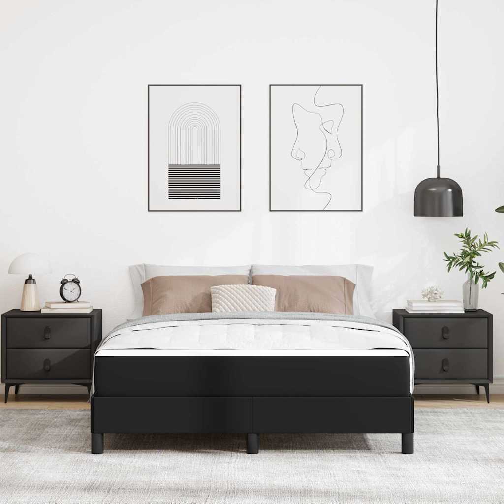 vidaXL Σκελετός Κρεβατιού με στρώμα Μαύρο 140 x 190 cm ύφασμα