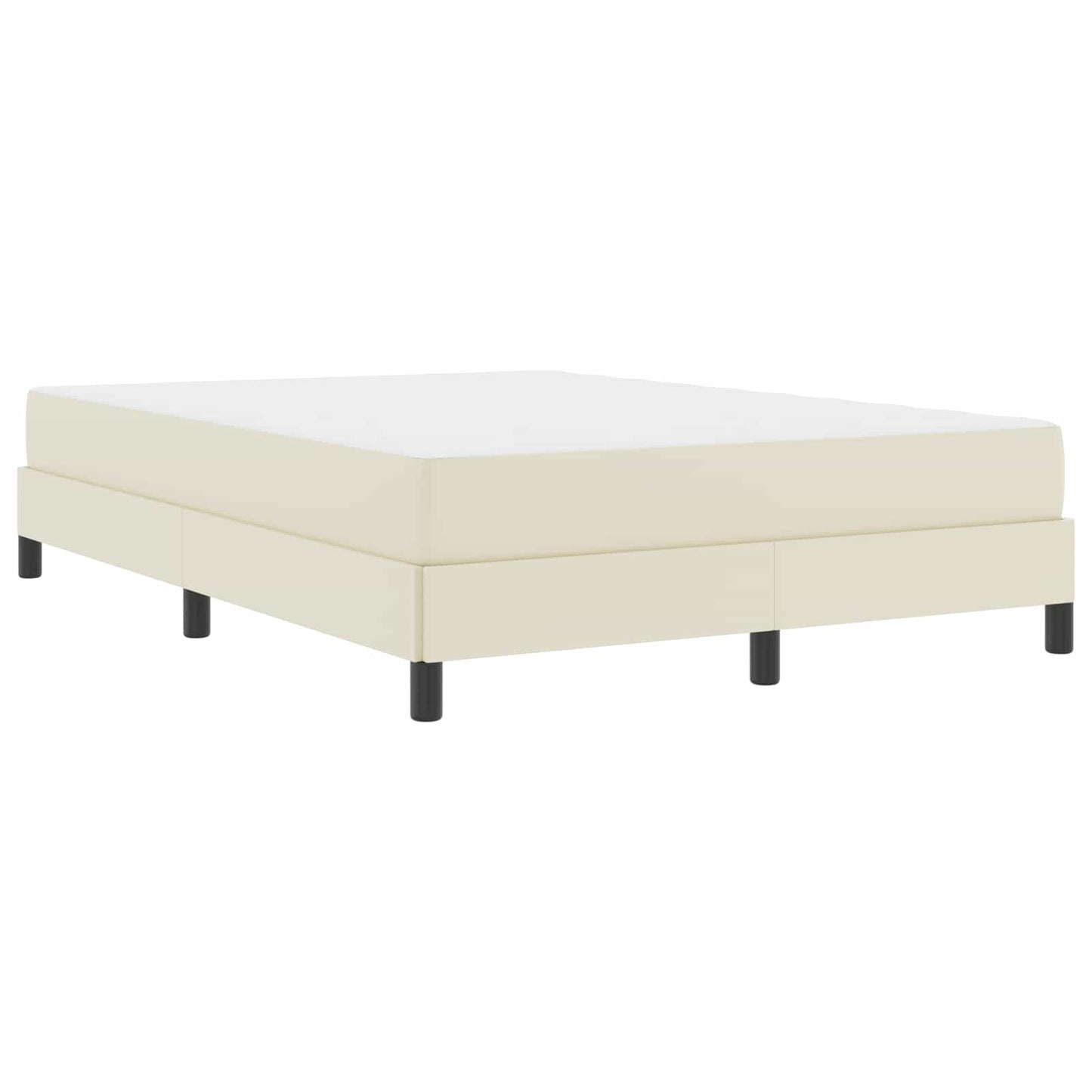 vidaXL Σκελετός Κρεβατιού με στρώμα Κρεμ 140 x 190 cm ύφασμα