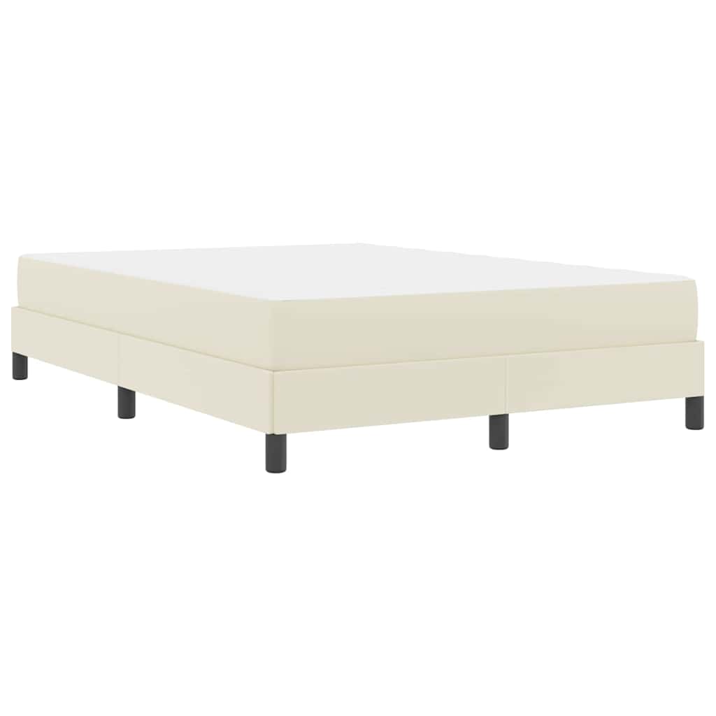 vidaXL Σκελετός Κρεβατιού με στρώμα Κρεμ 140 x 190 cm ύφασμα