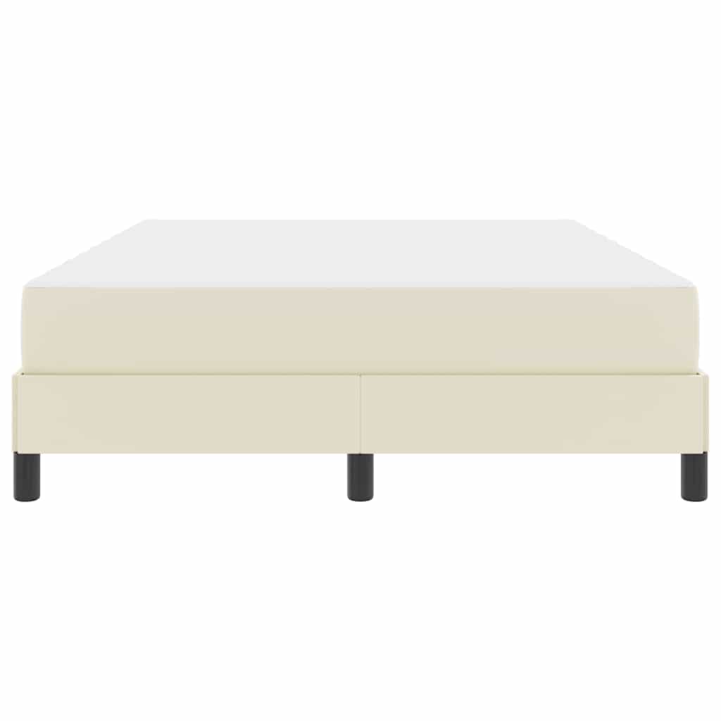 vidaXL Σκελετός Κρεβατιού με στρώμα Κρεμ 140 x 190 cm ύφασμα