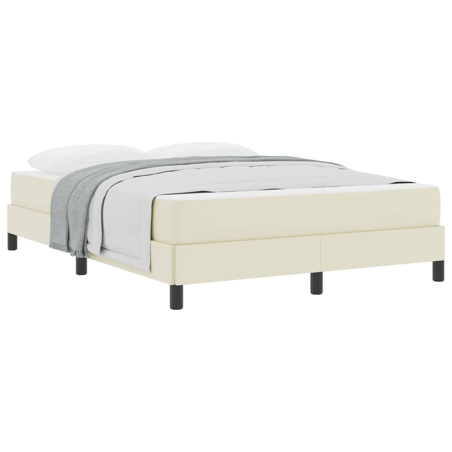 vidaXL Σκελετός Κρεβατιού με στρώμα Κρεμ 140 x 200 cm ύφασμα