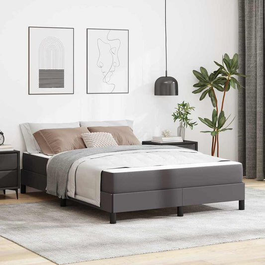 vidaXL Σκελετός Κρεβατιού με στρώμα Γκρι 140 x 200 cm ύφασμα