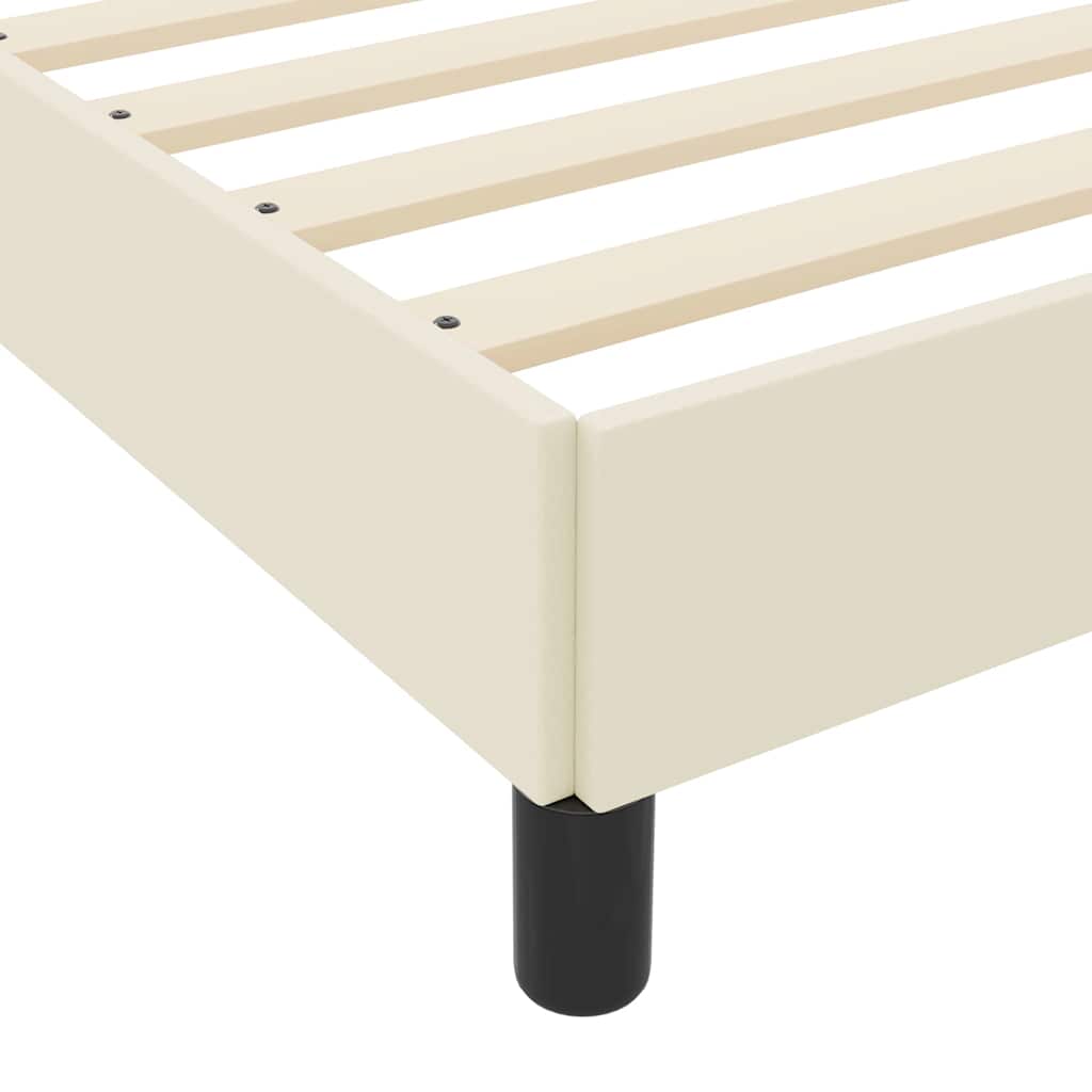 vidaXL Σκελετός Κρεβατιού με στρώμα Κρεμ 160 x 200 cm ύφασμα
