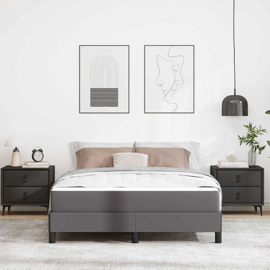 vidaXL Σκελετός Κρεβατιού με στρώμα Γκρι 160 x 200 cm ύφασμα