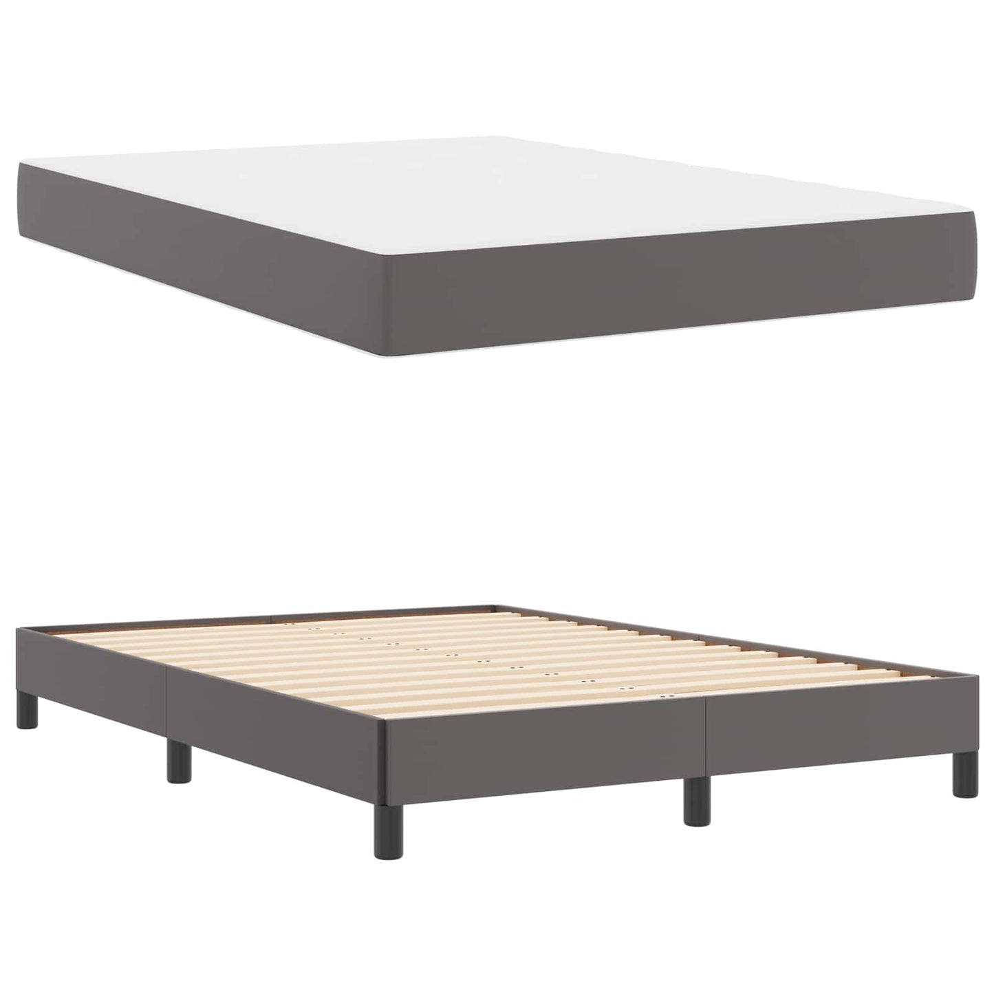 vidaXL Σκελετός Κρεβατιού με στρώμα Γκρι 160 x 200 cm ύφασμα