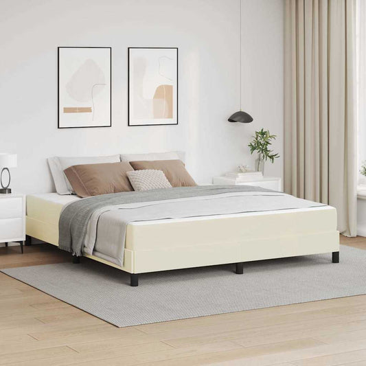 vidaXL Σκελετός Κρεβατιού με στρώμα Κρεμ 180 x 200 cm ύφασμα