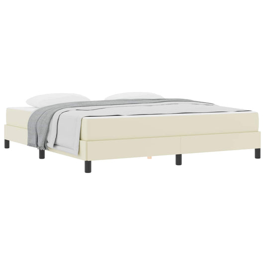 vidaXL Σκελετός Κρεβατιού με στρώμα Κρεμ 180 x 200 cm ύφασμα