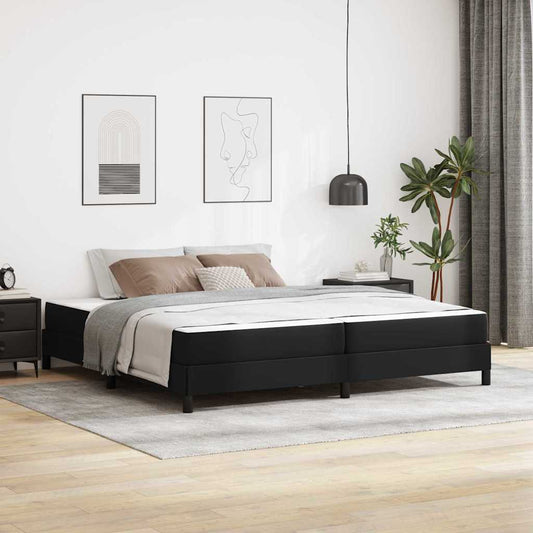 vidaXL Σκελετός Κρεβατιού με στρώμα Μαύρο 200 x 200 cm ύφασμα