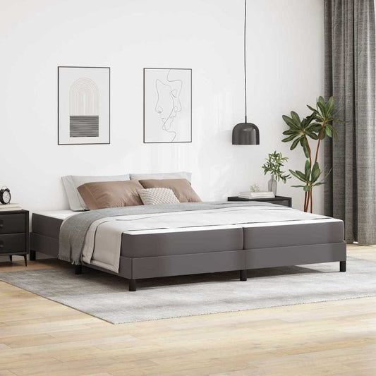 vidaXL Σκελετός Κρεβατιού με στρώμα Γκρι 200 x 200 cm ύφασμα
