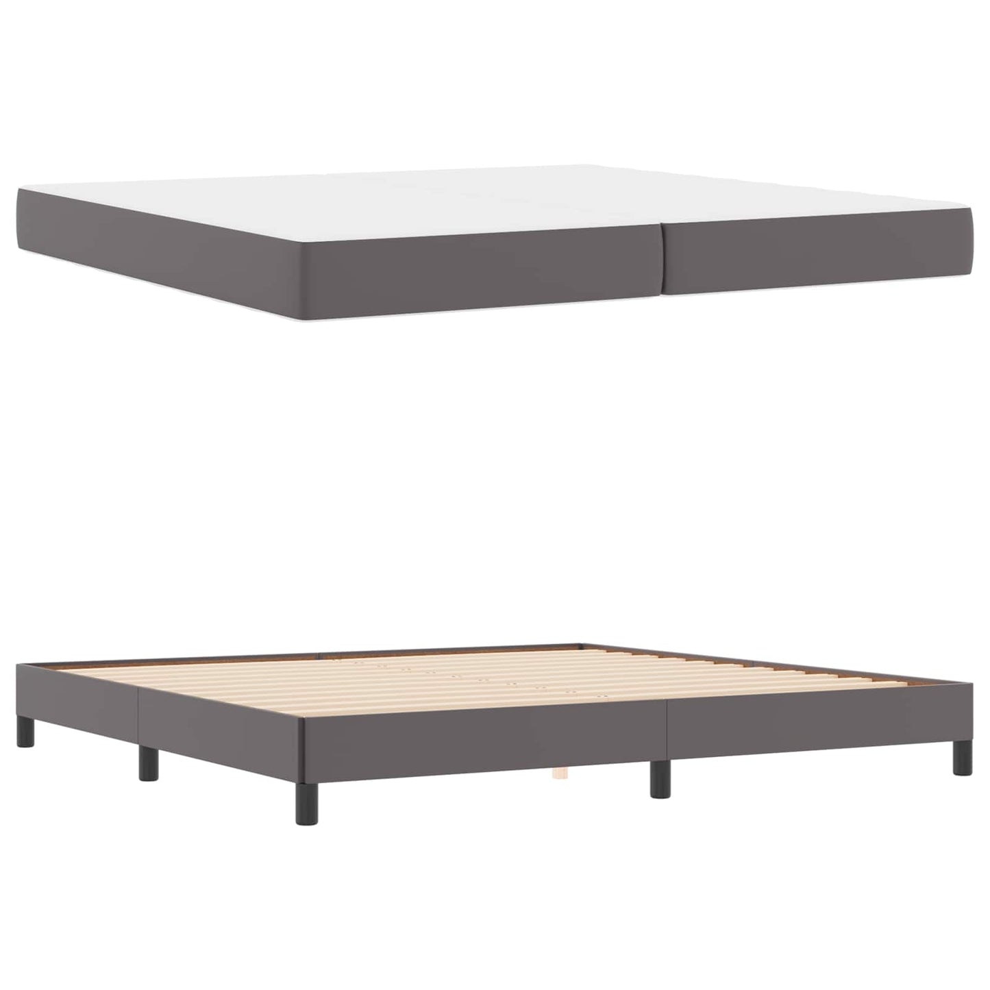 vidaXL Σκελετός Κρεβατιού με στρώμα Γκρι 200 x 200 cm ύφασμα
