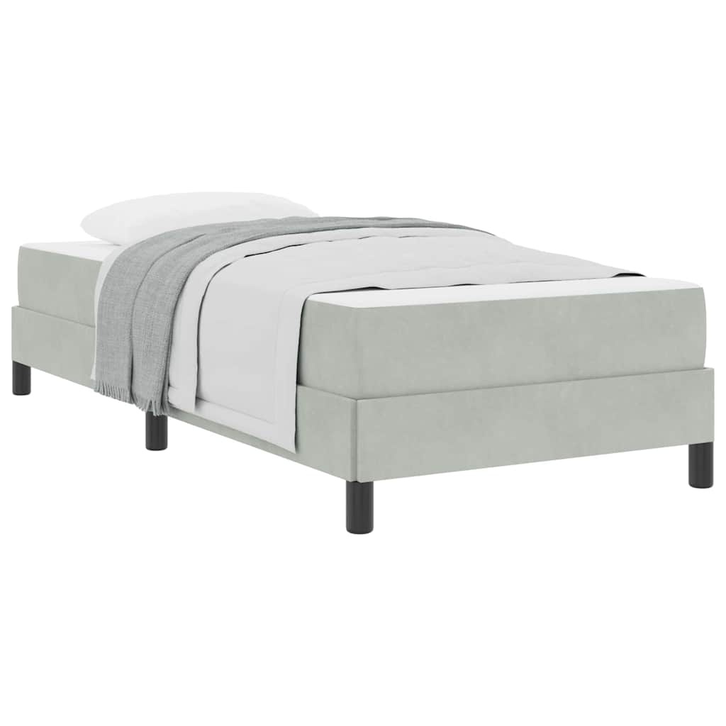 vidaXL Κρεβάτι box spring με στρώμα Ανοιχτό γκρι 80 x 200 cm Βελούδο