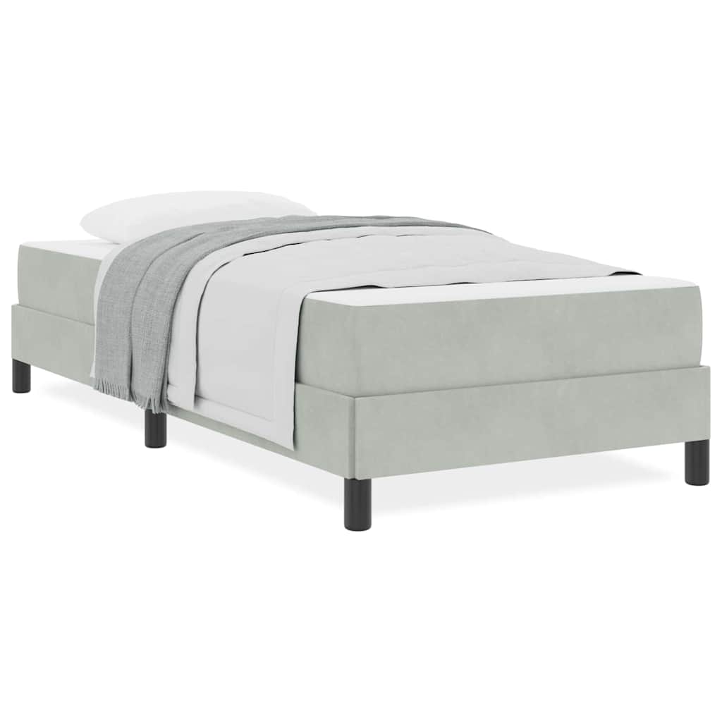 vidaXL Κρεβάτι box spring με στρώμα Ανοιχτό γκρι 80 x 200 cm Βελούδο