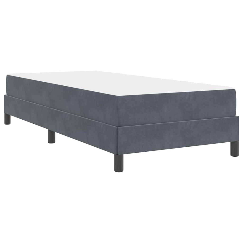 vidaXL Κρεβάτι box spring με στρώμα Σκούρο Γκρι 80 x 200 cm Βελούδο