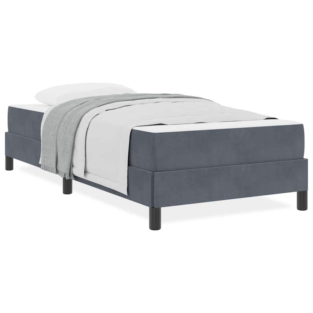 vidaXL Κρεβάτι box spring με στρώμα Σκούρο Γκρι 80 x 200 cm Βελούδο