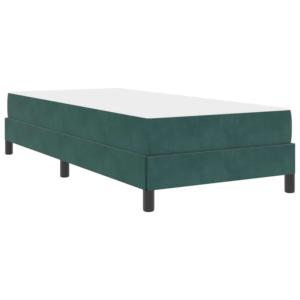 vidaXL Κρεβάτι box spring με στρώμα Σκούρο Πράσινο 80 x 200 cm Βελούδο
