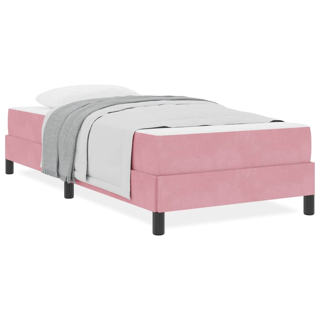 vidaXL Κρεβάτι box spring με στρώμα με στρώμα Ροζ 80 x 200 cm Βελούδο