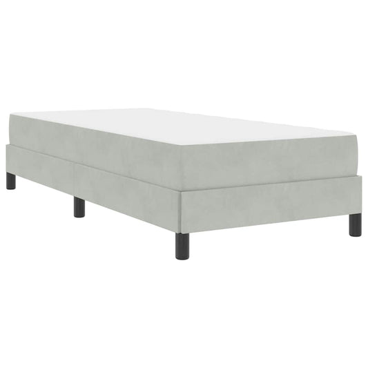 vidaXL Κρεβάτι box spring με στρώμα Ανοιχτό γκρι 90 x 190 cm Βελούδο