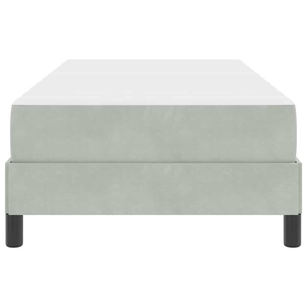 vidaXL Κρεβάτι box spring με στρώμα Ανοιχτό γκρι 90 x 190 cm Βελούδο