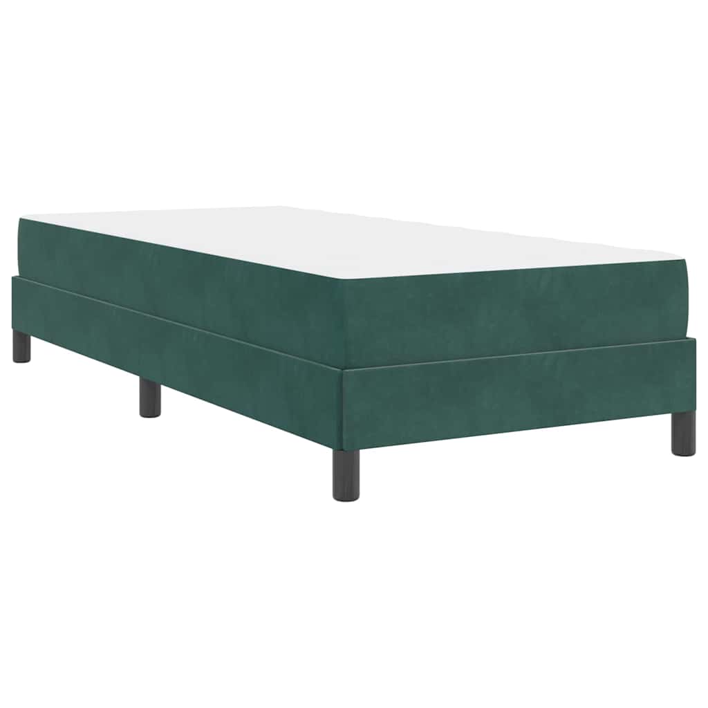 vidaXL Κρεβάτι box spring με στρώμα Σκούρο Πράσινο 90 x 190 cm Βελούδο