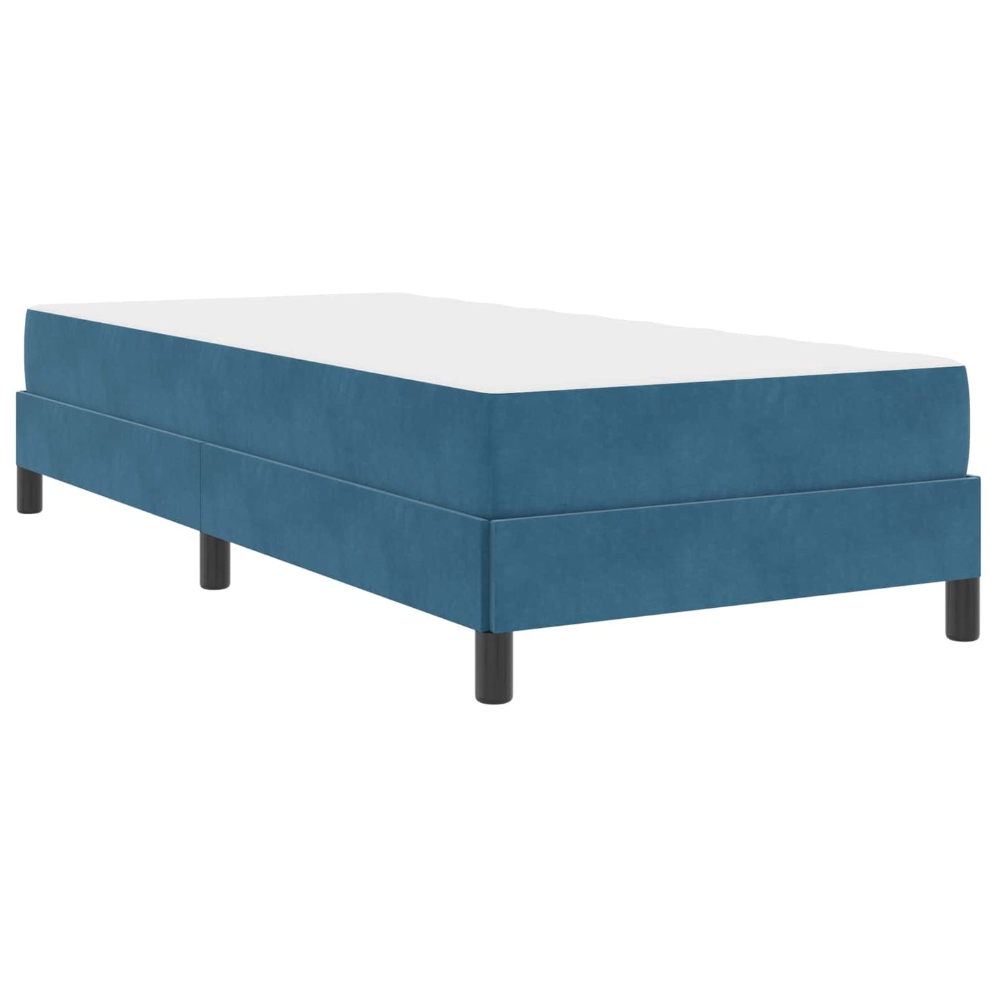 vidaXL Κρεβάτι box spring με στρώμα Σκούρο Μπλε 90 x 190 cm Βελούδο