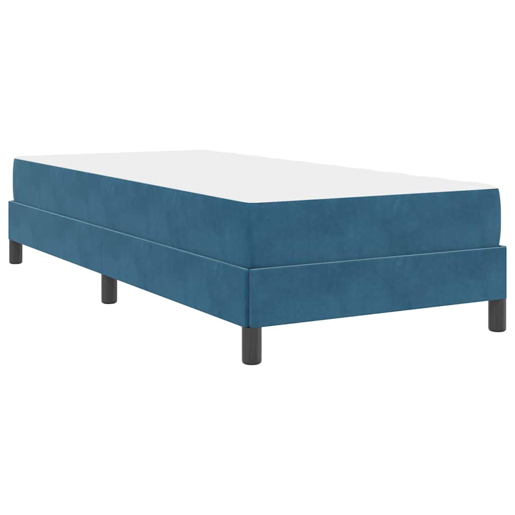 vidaXL Κρεβάτι box spring με στρώμα Σκούρο Μπλε 90 x 190 cm Βελούδο