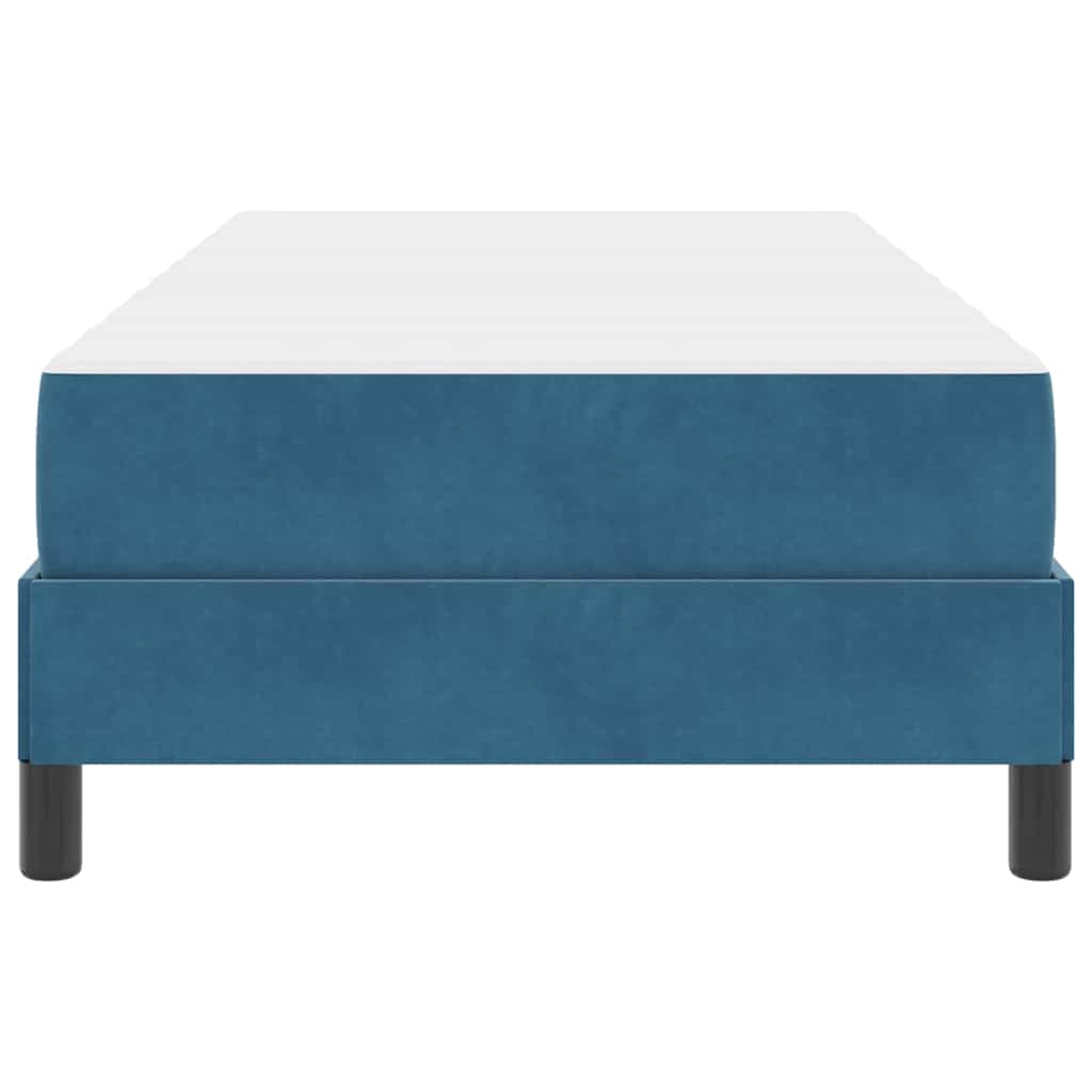 vidaXL Κρεβάτι box spring με στρώμα Σκούρο Μπλε 90 x 190 cm Βελούδο