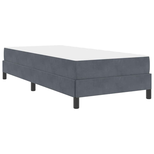 vidaXL Κρεβάτι box spring με στρώμα Σκούρο Γκρι 90 x 200 cm Βελούδο