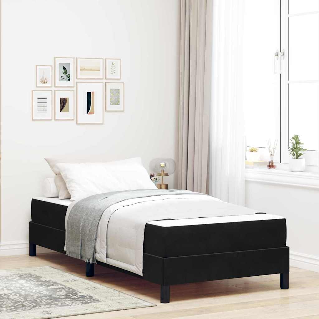 vidaXL Κρεβάτι box spring με στρώμα Μαύρο 90 x 200 cm Βελούδο