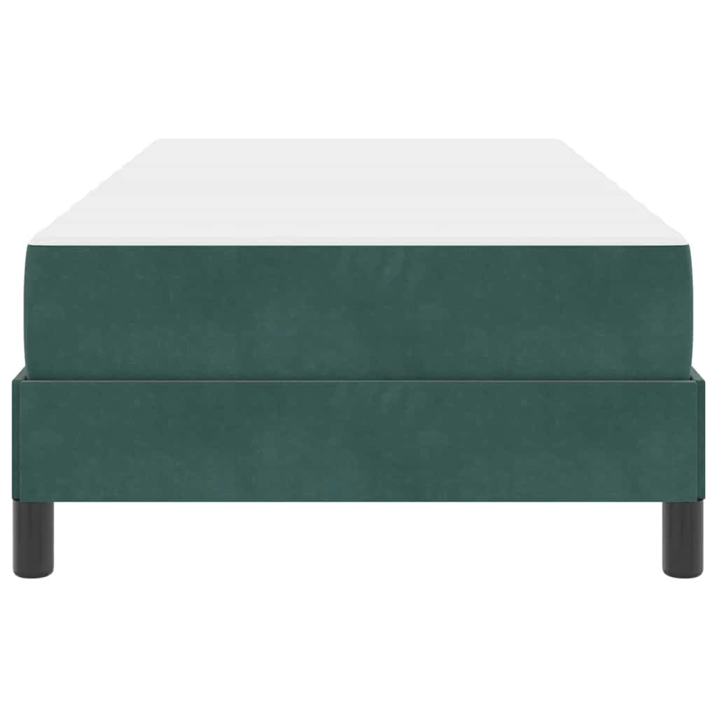 vidaXL Κρεβάτι box spring με στρώμα Σκούρο Πράσινο 90 x 200 cm Βελούδο