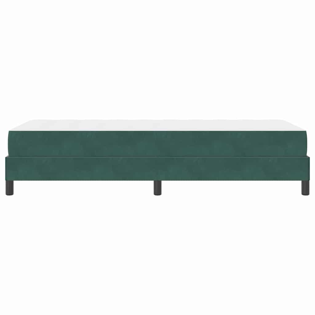 vidaXL Κρεβάτι box spring με στρώμα Σκούρο Πράσινο 90 x 200 cm Βελούδο