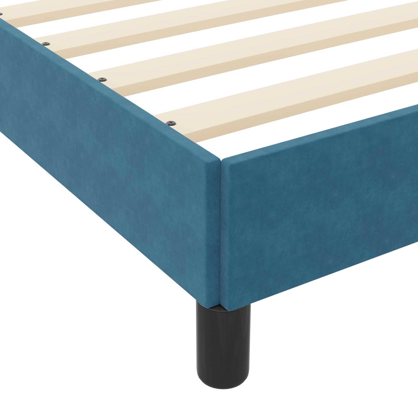 vidaXL Κρεβάτι box spring με στρώμα Σκούρο Μπλε 90 x 200 cm Βελούδο