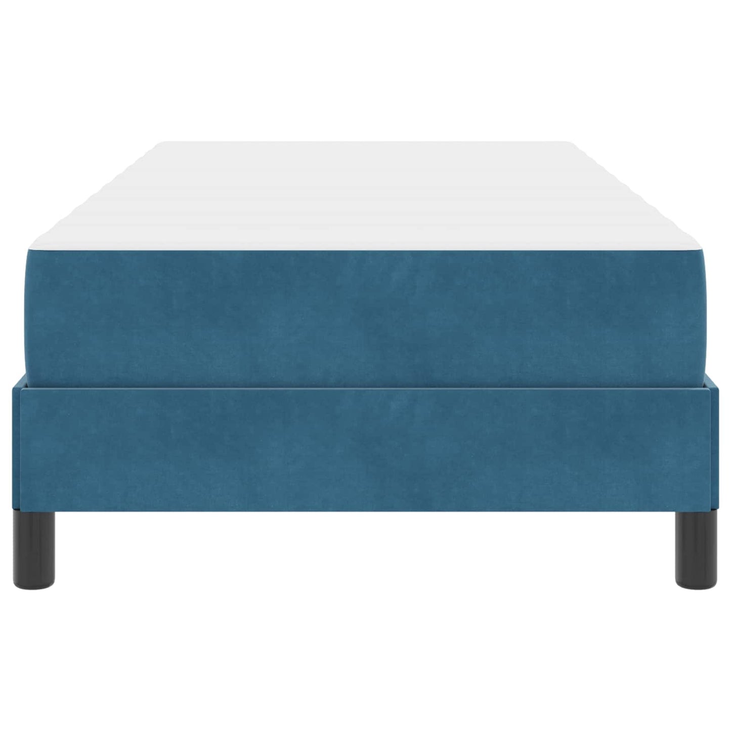 vidaXL Κρεβάτι box spring με στρώμα Σκούρο Μπλε 90 x 200 cm Βελούδο