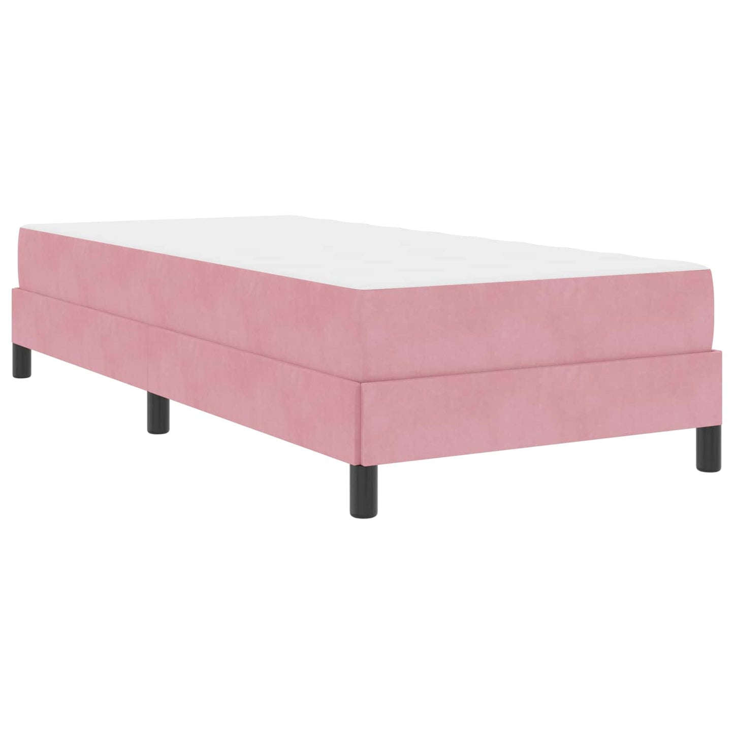 vidaXL Κρεβάτι box spring με στρώμα με στρώμα Ροζ 90 x 200 cm Βελούδο