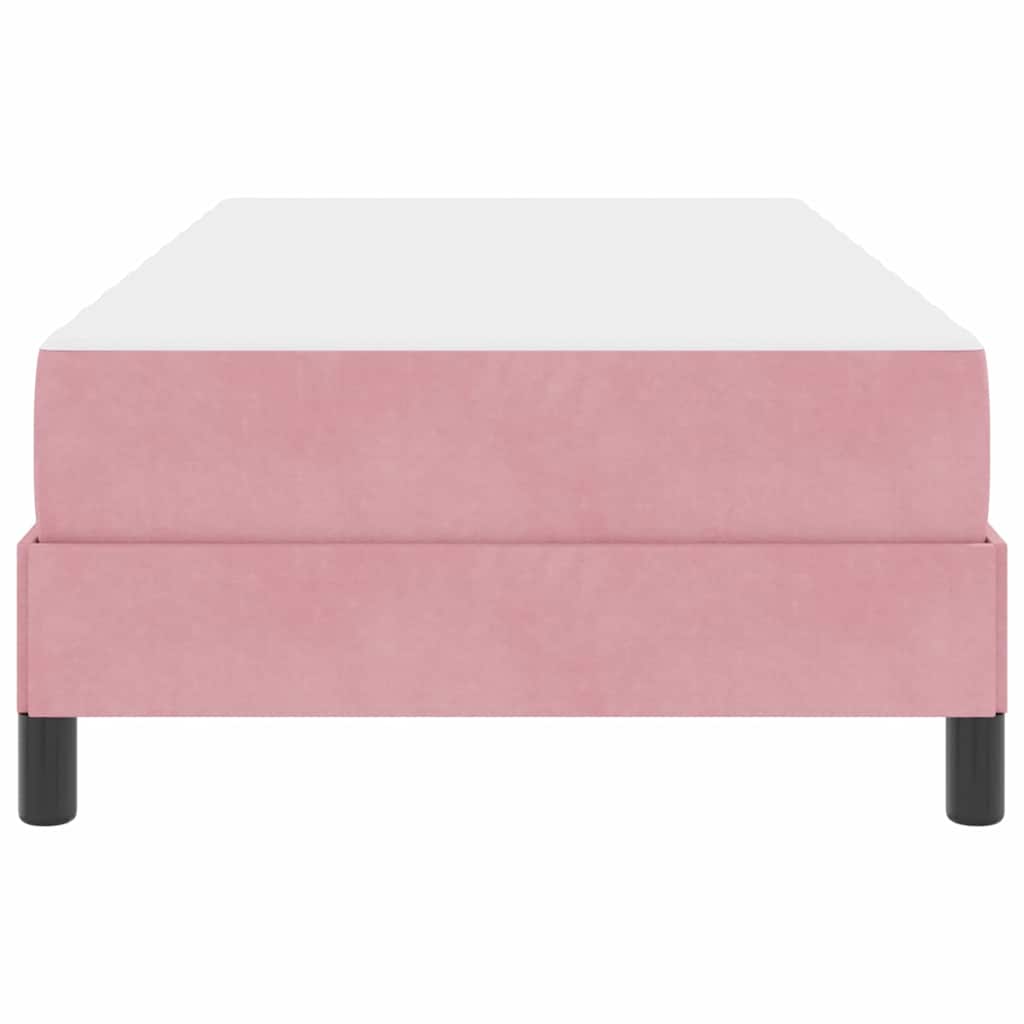 vidaXL Κρεβάτι box spring με στρώμα με στρώμα Ροζ 90 x 200 cm Βελούδο