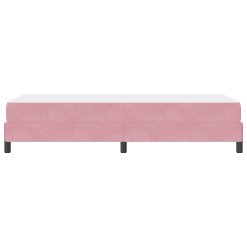 vidaXL Κρεβάτι box spring με στρώμα με στρώμα Ροζ 90 x 200 cm Βελούδο