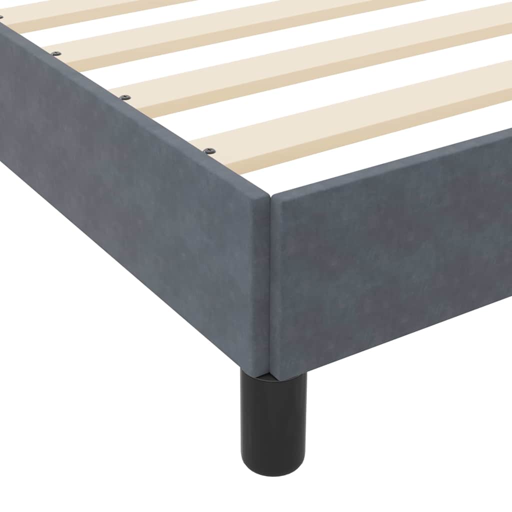 vidaXL Κρεβάτι box spring με στρώμα Σκούρο Γκρι 100 x 200 cm Βελούδο