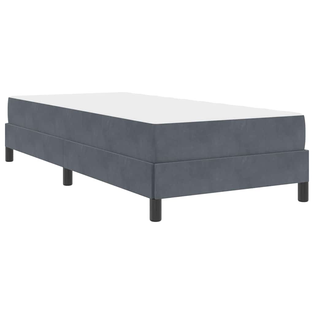 vidaXL Κρεβάτι box spring με στρώμα Σκούρο Γκρι 100 x 200 cm Βελούδο