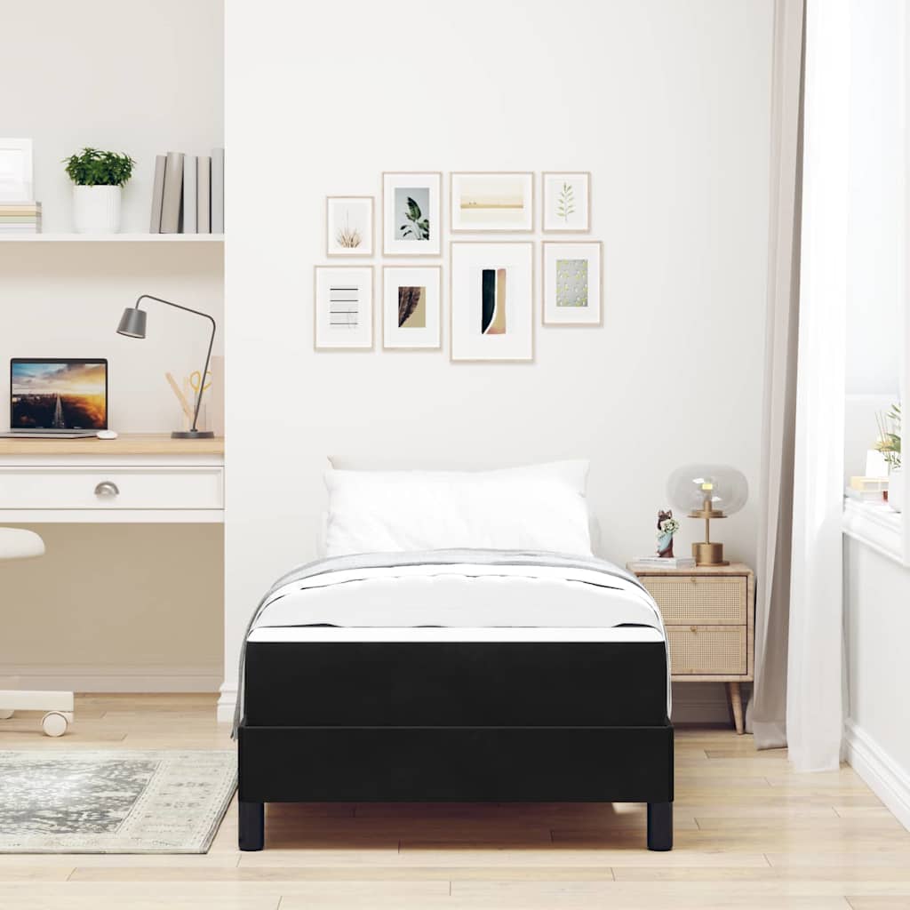 vidaXL Κρεβάτι box spring με στρώμα Μαύρο 100 x 200 cm Βελούδο