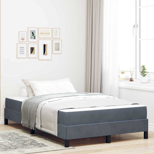 vidaXL Κρεβάτι box spring με στρώμα Σκούρο Γκρι 120 x 190 cm Βελούδο