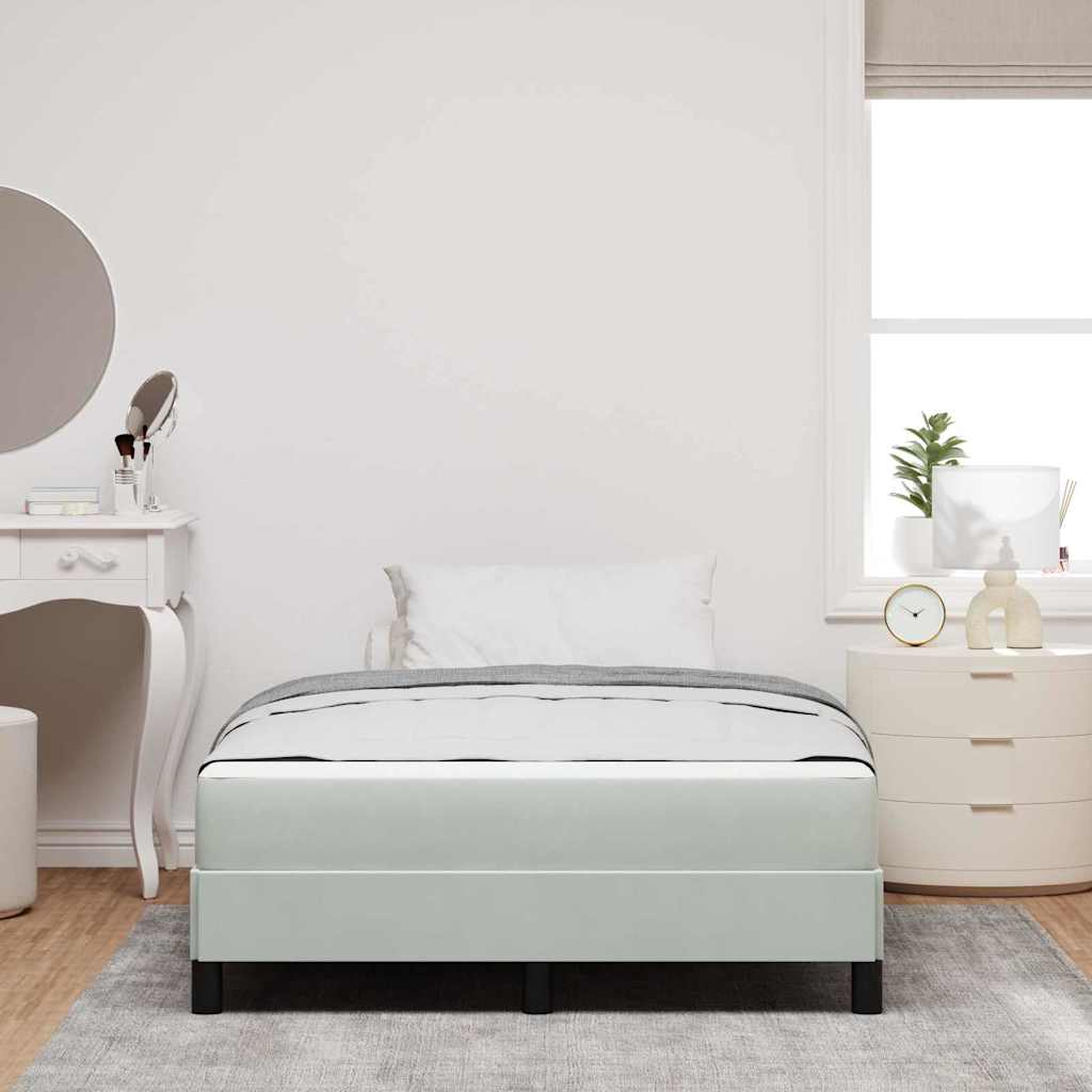 vidaXL Κρεβάτι box spring με στρώμα Ανοιχτό γκρι 120 x 200 cm Βελούδο