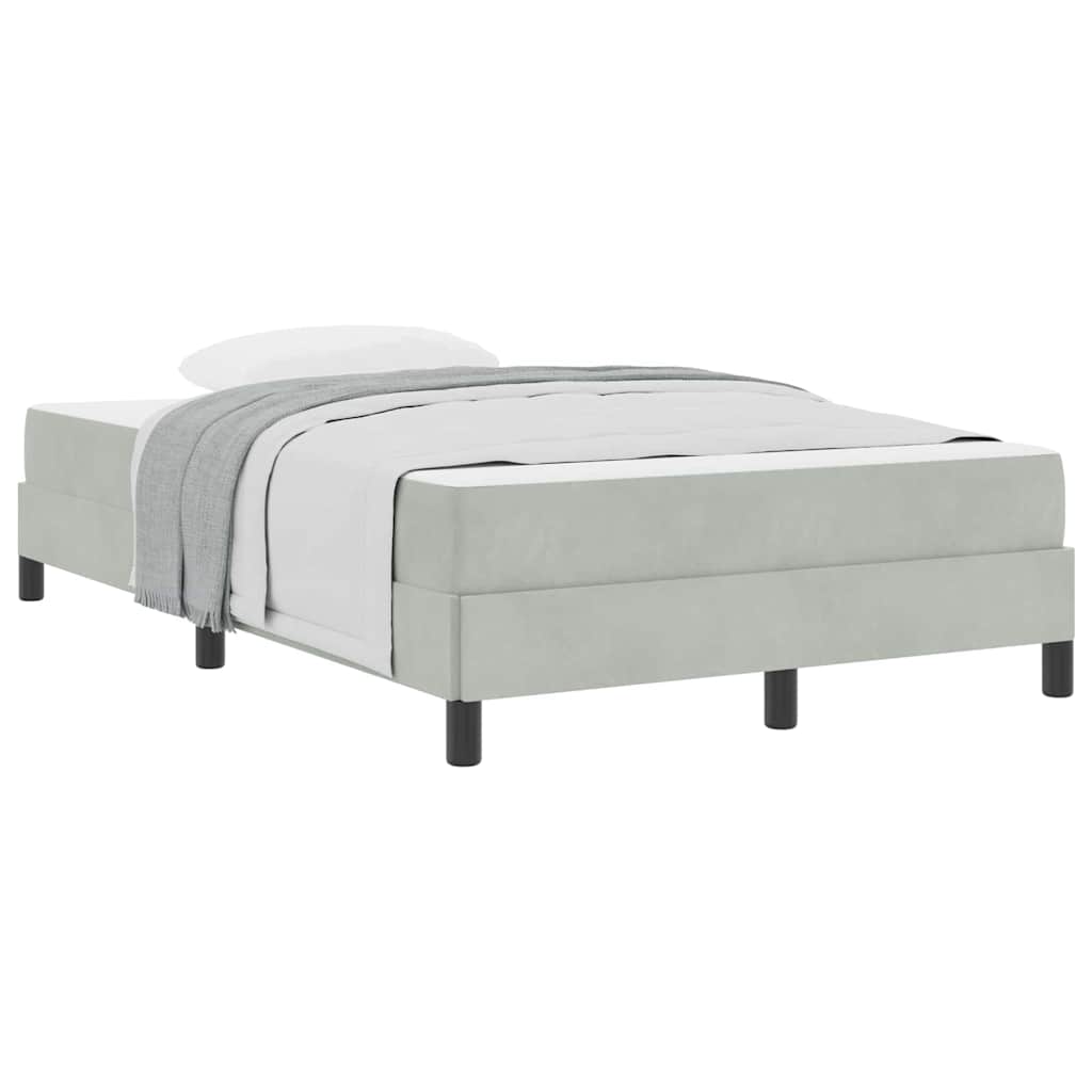 vidaXL Κρεβάτι box spring με στρώμα Ανοιχτό γκρι 120 x 200 cm Βελούδο
