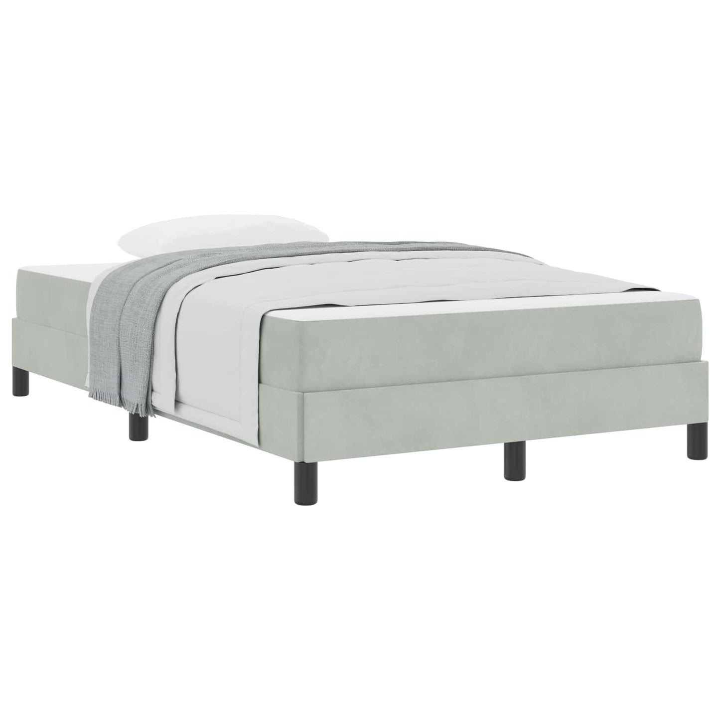 vidaXL Κρεβάτι box spring με στρώμα Ανοιχτό γκρι 120 x 200 cm Βελούδο
