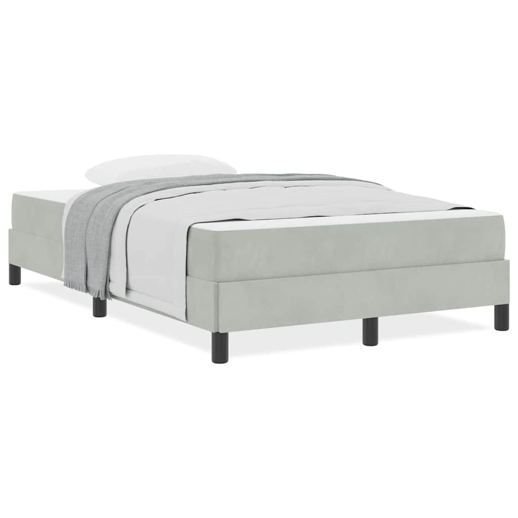 vidaXL Κρεβάτι box spring με στρώμα Ανοιχτό γκρι 120 x 200 cm Βελούδο